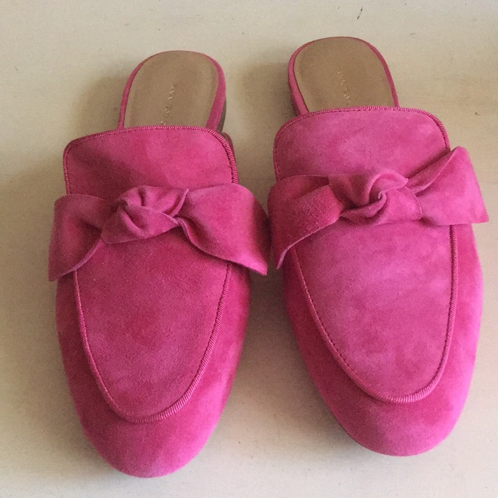 Ann Taylor Suede Bow Mules
